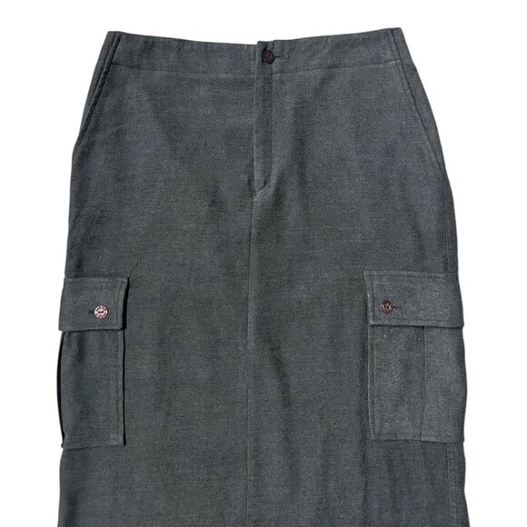 90s Y2K vintage Cargo maxi skirt by Mexx utility pockets mid low rise flannel. - Picture 2 of 5